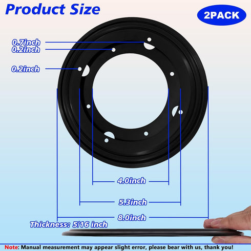 2 Packs 8'' 5/16''Thick Lazy Susan Hardware, Heavy Duty Turntable Bearing Swivel Pate for Rotating Table, Book Case