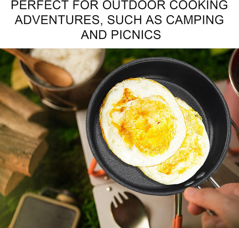 Egg Frying Pan, 4.7-Inch Small Nonstick Pan with Lid, Heat Resistant Skillet for Cooking, Portable Omelet Pan