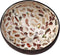 ChezMax Natural Coconut Bowl, Handcrafted White Bowl with Mother of Pearl Inlaid Shell, Key Bowl for Entryway Table,