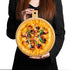 BAMOTTO Round Bamboo Cutting Board with Handle, Decorative Charcuterie Board for Kitchen Pizza and Snacks
