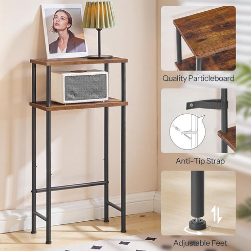 15.7" 2 BF40XG01 HOOBRO Narrow Console Table for Small Space, Entryway Table with Storage, Sofa Table with Shelves