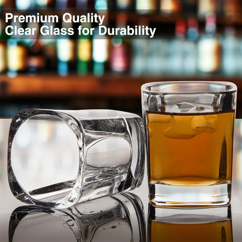Ruckae 12 Pack 2 OZ Shot Glasses Set, Clear Shot Glasses Bulk with Heavy Base for Vodka Tequila Whiskey