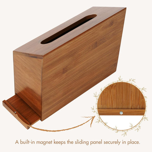 Gobam Carbonized Bamboo Hand Towels Box Cover, Compatible with Kleenex Hand Towels, Wall Mountable Paper Towel Holder