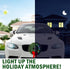 12V moveland LED Car Wreath with Remote Control - RGB Changeable Christmas Wreath for Car Grill - Fits Jeeps Trucks