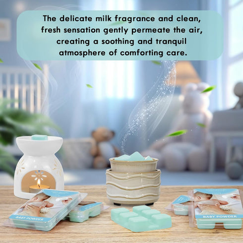4 Pack SCENTORINI Wax Melts, Baby Powder Scent, Wax Melts Wax Cubes Strong Scent, Non-Toxic Soy Wax Cubes for Warmers