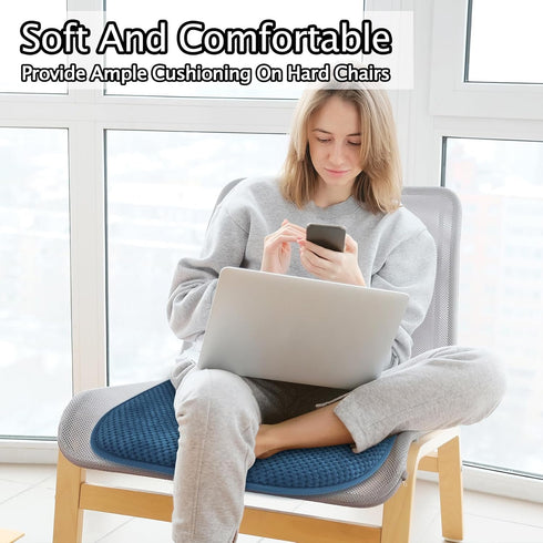 Blue Foam Seat Cushions for Kitchen Chairs, Non Slip Office Seat Cushions, Washable U Shaped Soft Thick Large Chair