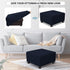 Square Ottoman Cover,Soft Stretch Jacquard Slipcover with Dual Waterproof Layers,Washable Furniture Protector