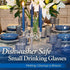 Yungala Blue Glassware Set of 6 Small Dishwasher Safe Colored Glasses, Matching Highball and Wine Glasses Available