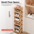 Closet, YYW Bamboo Shoe Rack for Entryway, Free Standing Shoe Racks Shelf Widen Foldable Vertical Shoe Storage