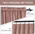 W52 L84, 2 StangH Pink Velvet Curtains for Nursery Bedroom, Room Darkening Privacy Protect Window Treatment Home