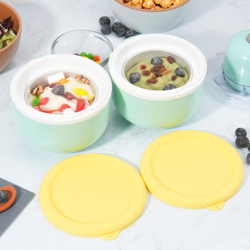 2PCs Silicone Lids for Dash My Mug Ice Cream Maker, Silicone Bowl Covers for Dash Ice Cream Maker Mug, Food Storage