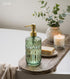 2Pack 18Oz JASAI Green Glass Soap Dispenser with Gold Rust Proof Pump, Refillable Dish Soap Dispenser for Kitchen