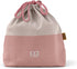 monbento MB Pochette L Lunch Bag, Large Cream & Pink Polyester Cotton Tote for Bento Box and Bottle