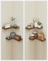 Set 2, ULLS831B01 VASAGLE Corner Shelf Wall Mount of Floating Shelves, Small Wall Shelf for Decor Storage, for Living