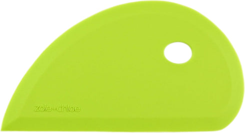 Zoie + Chloe Multipurpose Silicone Bowl Scraper, Dough Scraper for Cleaning Mixing Bowls, Green, 7x3.75"