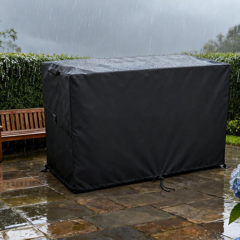 150 60 27''W 27 Deck Box Cover for Ortus Collective Gallon Deck Box, Double Layer Waterproof Resin Storage Box Covers