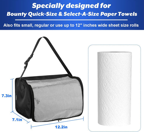 Homakover Kitchen Paper Towel Holder, Hanging Paper Towel Dispenser with Transparent Cover, Easy to Tear Papers