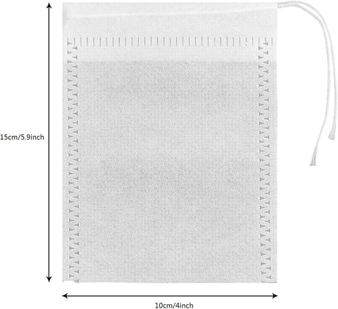 100 Pack Drawstring Bags, Disposable Small Mesh Bags for Cooking, Soaking Medicinal Liquor, Tea Coffee Filter, DIY Craft Spices Storage, Weeding Party Favor (4 x 5.9 Inches) by JHFGJGH