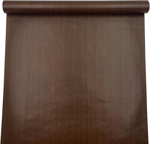 LovingWay 14.7 Feet Wallpaper Roll, Brown Wood Grain Shelf Liner 17.7x177 Inch Self-Adhesive Desk Lining Paper Decor
