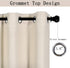 DECOVSUN Light Beige Grommet Valance - 70 Inch Wide by 18 Inch Long Blackout Curtain for Kitchen, Living Room, Bedroom