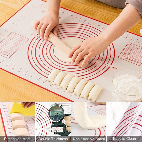 Pastry Utensils Set - Stainless Steel Pastry Blender, Dough Cutter, Biscuit Cutter, Silicone Baking Mats (5 Pcs/Set)