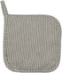 Set of 3 Cotton Oven Mitts and Pot Holders, Grey Stripes, Quilted Heat Resistant Kitchen Gloves