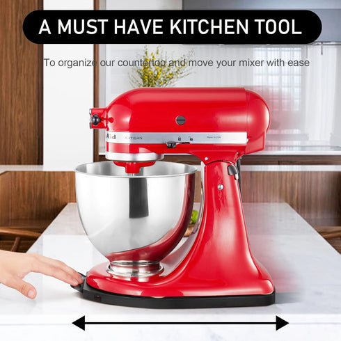 Upgrade Mixer Slider for Kitchenaid Mixer, Sliding Tray Kitchen Appliance Slide Tray with Smooth Rolling Wheels, Black