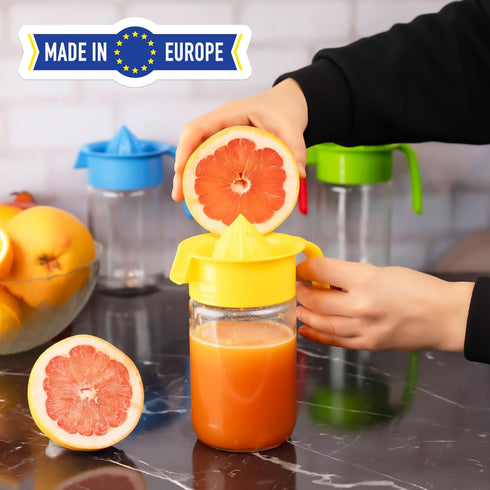 22.31oz Glass Lemon Juicer, Small Grapefruit and Citrus Juicer, Extractor Manual Hand with Handle and Pour Spout, BPA