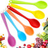 Boao 6 Pieces Small Multicolored Silicone Mixing Spoons Heat Resistant Nonstick Silicone