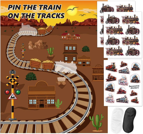 Train Party Games Supplies, Pin The Choo Choo on The Track Funny