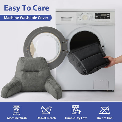 24in, IASEAHK Reading Pillows for Sitting in Bed Adult, Back Pillow for Bed Sitting Up, Backrest Pillows with Shredded