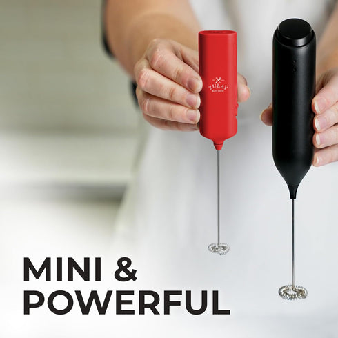 Zulay Kitchen Powerful Mini Milk Frother Handheld - Electric Hand Mixer - Portable Frother Wand for Coffee, Small Drink