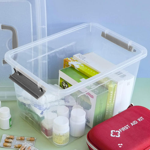 Bringer 6-Pack Clear Plastic Latching Storage Box - 10 L Plastic Box