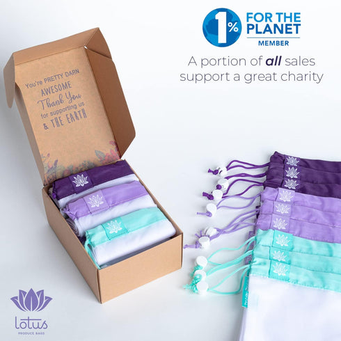Eco-Friendly Mesh Produce Bags for Groceries - Reusable Lotus Bags