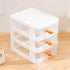 Gagee 3 Drawer Mini Desktop Unit, Clear/White Plastic Dressers for Arts and Crafts, Small Tools, Sewing Accessories