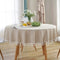 meioro Round Tablecloth Stripe Tassel Table Cloth Cotton Blend Dust-Proof Table Cover