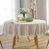 meioro Round Tablecloth Stripe Tassel Table Cloth Cotton Blend Dust-Proof Table Cover
