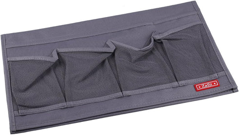 6 Zafit Bedside Storage Organizer - Pockets, Table Cabinet Caddy for Remotes, Phone, Glasses (Grey)