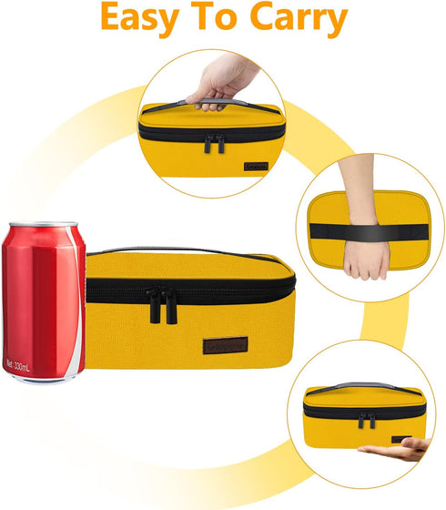 Gloppie Mini Lunch Box, Kids Lunch Bag, CPC Certified Insulated Reusable Sandwich Containers, Yellow