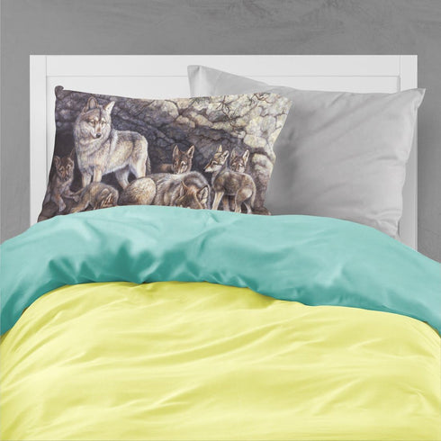 Caroline's Treasures BDBA0157PILLOWCASE Standard Pillowcase, Wolf Wolves by The Den Fabric, Lightweight Super Soft