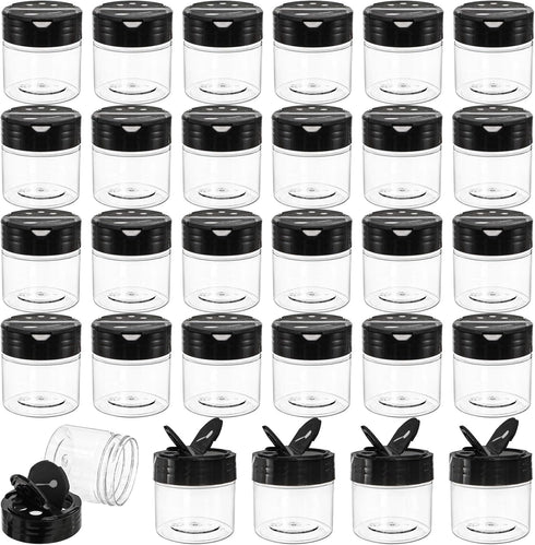 Foraineam 30 Pack Clear Plastic Jars 4 oz Mini Seasoning Bottles Spice
