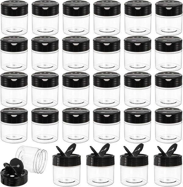 Foraineam 30 Pack Clear Plastic Jars 4 oz Mini Seasoning Bottles Spice