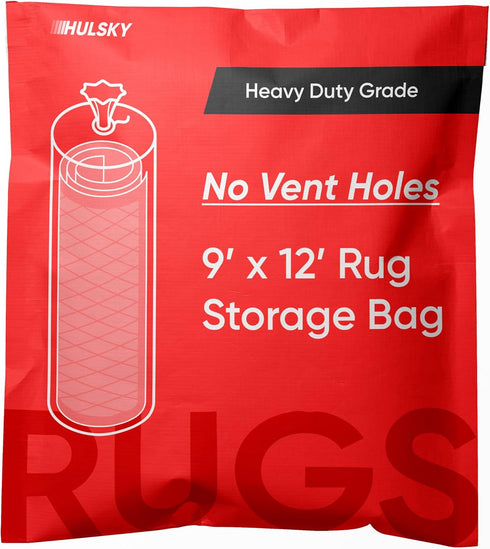 Rug Storage Bag, 3 Mil Heavy Duty for Moving and Storage, Fits Rugs up to 9' x 12' - No Vent Holes