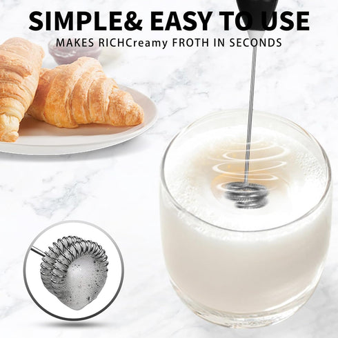 PQWPQW 3-Speed 3-Speed Rechargeable Milk Frother for Coffee, Baking & Eggs - USB Fast Charging, Portable Frother Wand