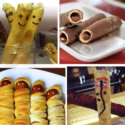 16 Pack Cannoli Tubes Molds Set - 4.7 Inch Non Stick Tubes, Reusable Piping Bag, Brush, Stainless Steel Tips for Baking