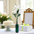 3 Pack 30" Extra Long Green & White Artificial Tiger Lily Flowers, Real Touch Latex Petals for Home Decor and Wedding