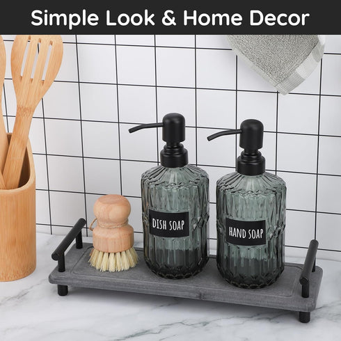 Segbeauty Kitchen Sink Organizer, Instant Dry Sink Caddy Stone Drying Mat with Handle, Diatomaceous Earth Fast Drying Stone Vanity Tray Bathroom Sink Mat Soap Holder Kitchen Countertop Organizer Rack by Segbeauty