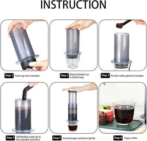 Topyond Coffee Machine, Portable Maker for Camping & Travel, Easy to Clean, 4 Cup Capacity