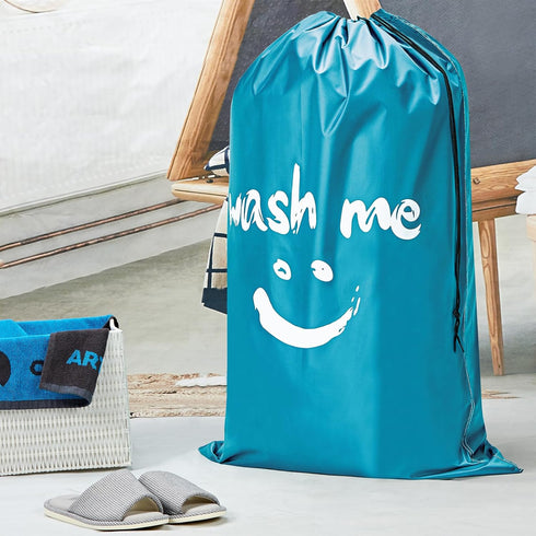 HOMEST XL Wash Me Travel Laundry Bag 2 Pack, Dirty Clothes Organizer, Holds 4 Loads, Fits Laundry Hamper or Basket