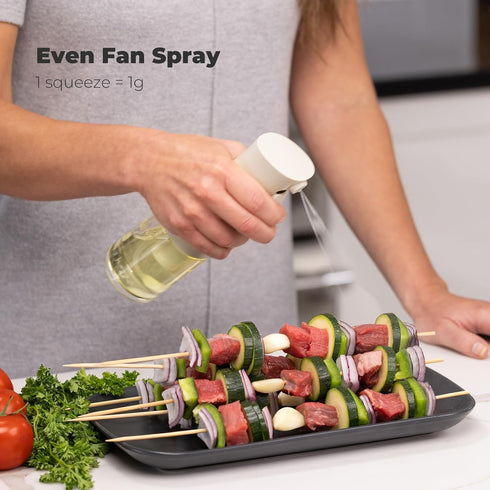 Zuutii Oil Sprayer for Cooking, 170ml Olive Oil Sprayer Mister, Olive Oil Spray Bottle for Salad, BBQ, Continuous Spray with Portion Control, Kitchen Baking, Roasting,Hairstyling,Light Cream